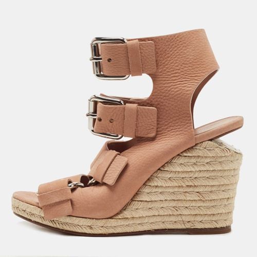 Nubuck Leather Buckle Ankle Cuff Espadrille Sandals Size 40 - Alexander Wang - Modalova