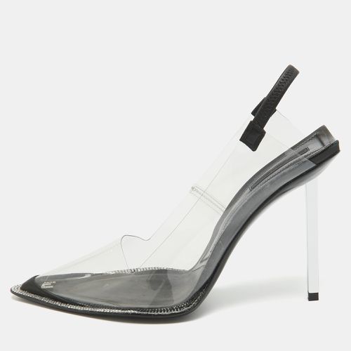 Black/ PVC and Leather Slingback Pumps Size 39 - Alexander Wang - Modalova