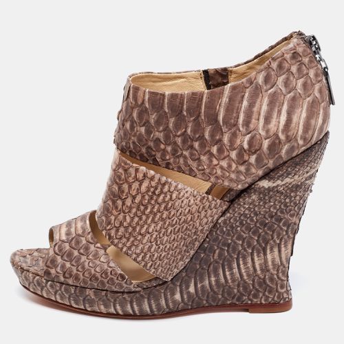 Two-Tone Python Leather Wedge Sandals Size 36 - Alexandre Birman - Modalova