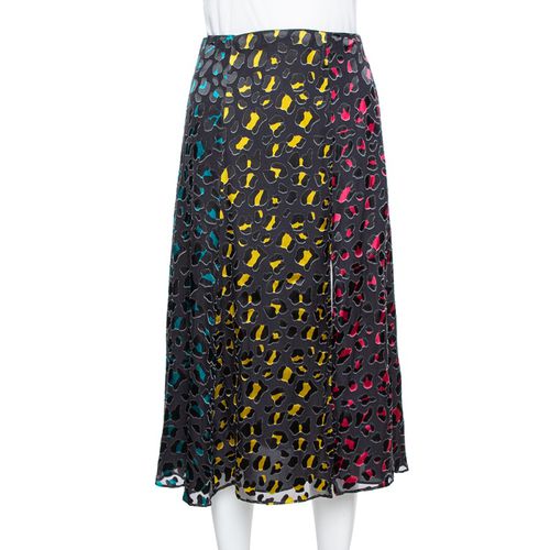 Leopard Print Burnout Silk Janessa Skirt XS - Alice + Olivia - Modalova