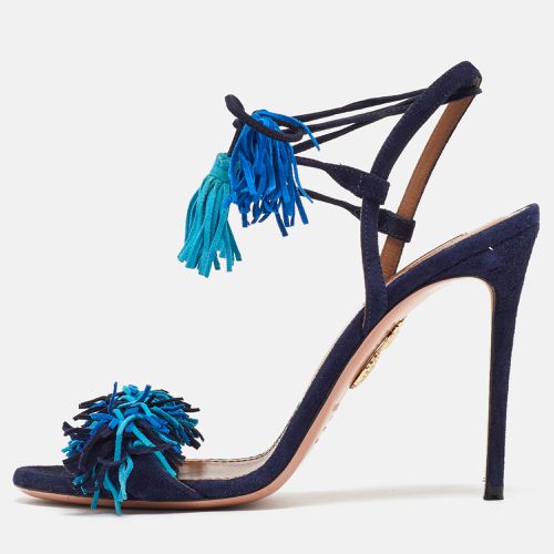 Suede Wild Thing Fringe Ankle Strap Sandals Size 38 - Aquazzura - Modalova