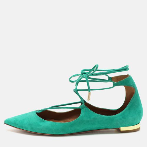 Suede Christy Ankle Wrap Flats Size 36.5 - Aquazzura - Modalova