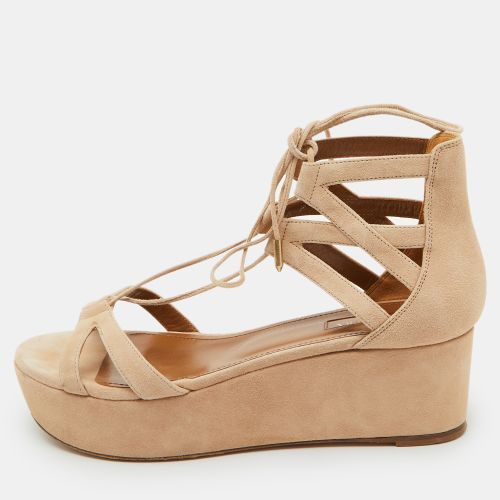 Suede Beverly Hills Platform Sandals Size 38 - Aquazzura - Modalova