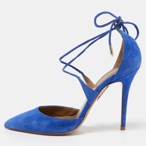 Suede Matilde Ankle Tie Pumps Size 37 - Aquazzura - Modalova