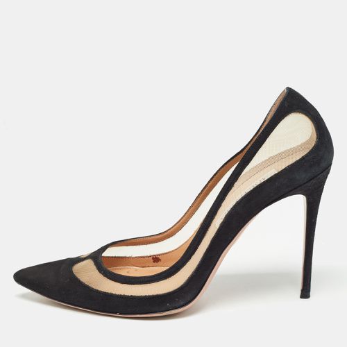 Suede and Mesh Pointed Toe Pumps Size 39 - Aquazzura - Modalova