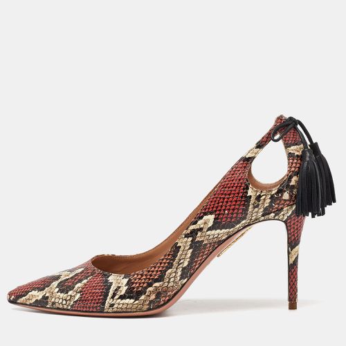 Python Leather Forever Marilyn Tassel Detail Pointed Toe Pumps Size 37 - Aquazzura - Modalova