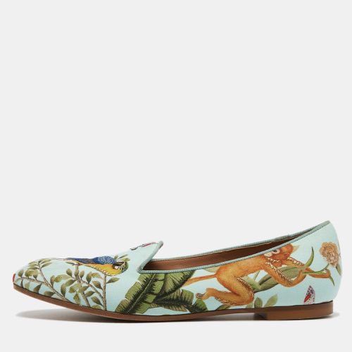 Aqua Jacquard Fabric Amazonia De Gournay Loafers Size 35.5 - Aquazzura - Modalova