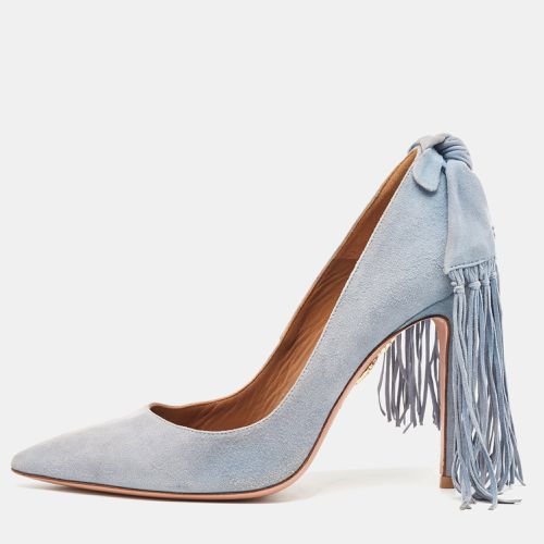 Suede Bow Fringe Pumps Size 35 - Aquazzura - Modalova