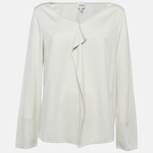 Satin Silk Ruffled Blouse L - Armani Collezioni - Modalova