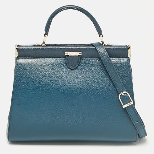 Teal Leather Small Florence Frame Top Handle Bag - Aspinal Of London - Modalova