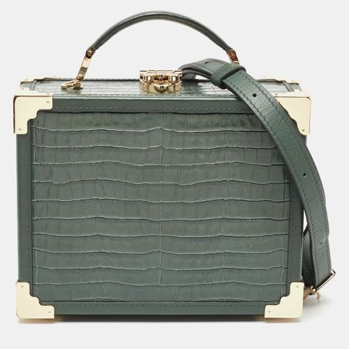 Croc Embossed Leather Trinket Top Handle Bag - Aspinal Of London - Modalova