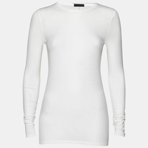 Rib Knit Long Sleeve Round Neck Top M - ATM - Modalova