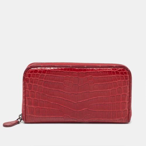 Crocodile Zip Around Wallet - Bottega Veneta - Modalova