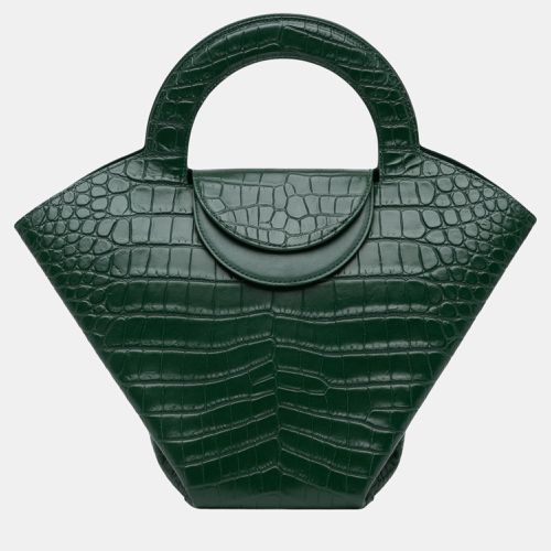 Crocodile Embossed Doll Top Handle Bag - Bottega Veneta - Modalova