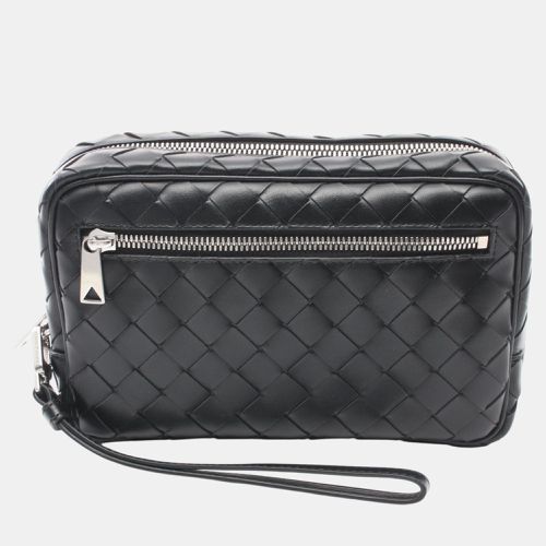 Leather Intrecciato Small Wristlet Bag - Bottega Veneta - Modalova