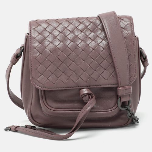 Mauve Intrecciato Leather Flap Shoulder Bag - Bottega Veneta - Modalova