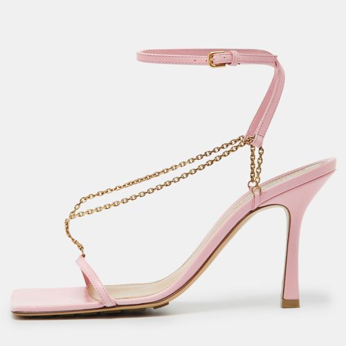 Leather Chain Link T Strap Sandals Size 39 - Bottega Veneta - Modalova