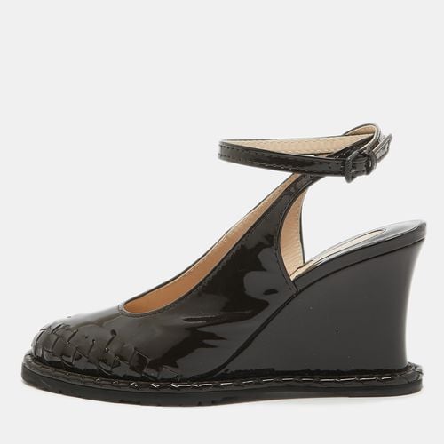 Dark Patent Leather Slingback Ankle Strap Wedge Pumps Size 39 - Bottega Veneta - Modalova