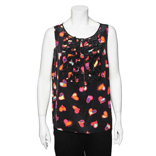 Heart Print Silk Top L - Boutique Moschino - Modalova