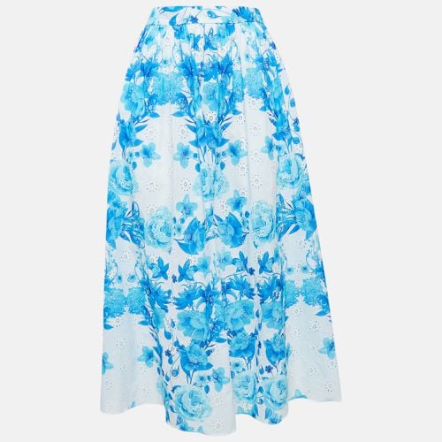 Floral Print Broderie Anglaise Cotton Rhea Midi Skirt S - Borgo De Nor - Modalova