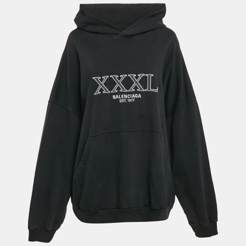 Unisex XXXL Logo Detail Faded Cotton Oversized Hoodie M - Balenciaga - Modalova