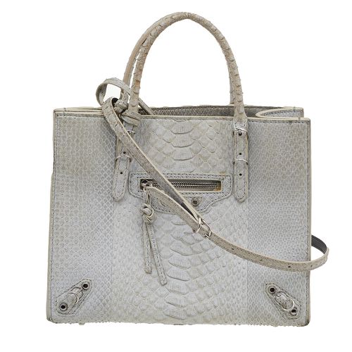 Light Python Leather Papier A6 Tote - Balenciaga - Modalova