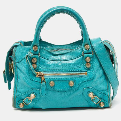 Bleu Tropical Leather Mini Classic City Bag - Balenciaga - Modalova