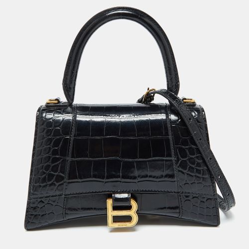 Croc Embossed Leather Small Hourglass Top Handle Bag - Balenciaga - Modalova