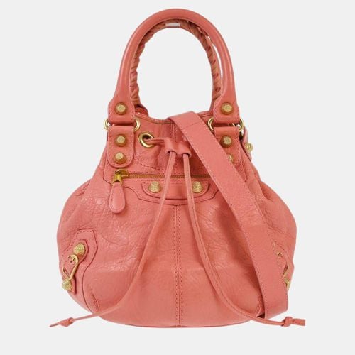 Goatskin Giant Mini Pompon Handbag - Balenciaga - Modalova