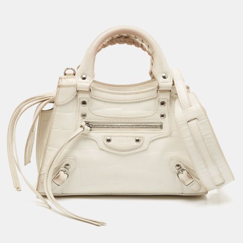 Off Croc Embossed Leather Mini Neo Classic Bag - Balenciaga - Modalova