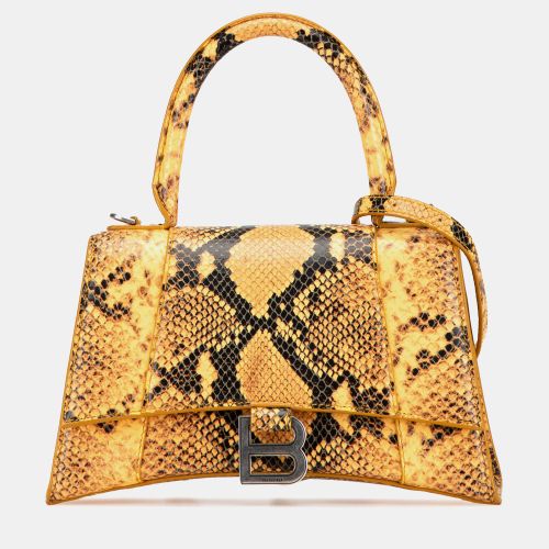 Small Python Embossed Hourglass Top Handle Bag - Balenciaga - Modalova