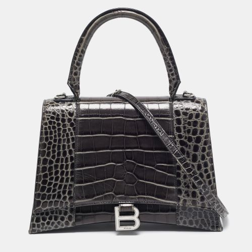 Croc Embossed Leather Medium Hourglass Top Handle Bag - Balenciaga - Modalova