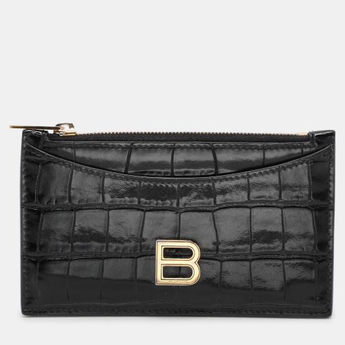 Croc Embossed Leather Hourglass Card Holder - Balenciaga - Modalova