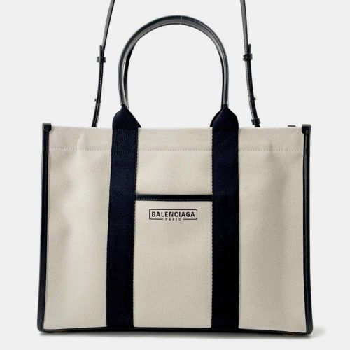 White Canvas Leather Tote Bag - Balenciaga - Modalova