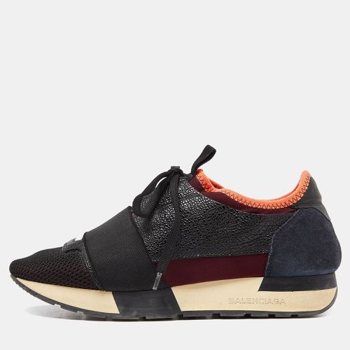 Tri Color Leather,Suede and Mesh Race Runner Sneakers Size 36 - Balenciaga - Modalova