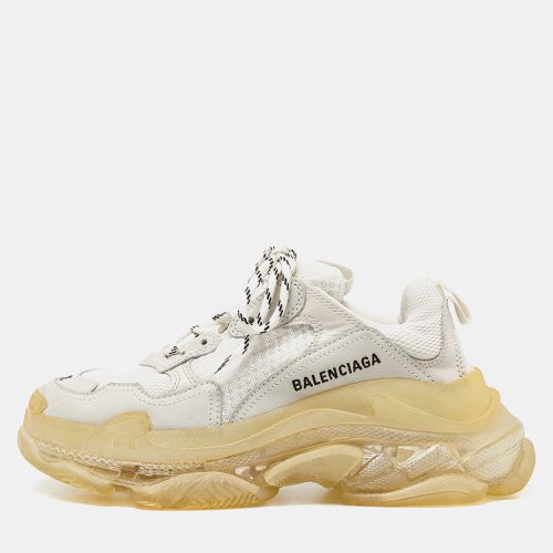 Off Leather and Mesh Triple S Clear Sneakers Size 38 - Balenciaga - Modalova