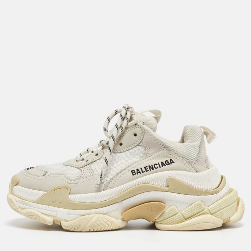 Grey Mesh and Leather Triple S Sneakers Size 35 - Balenciaga - Modalova