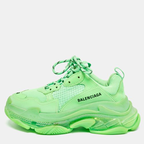 Neon Mesh and Leather Triple S Sneakers Size 38 - Balenciaga - Modalova