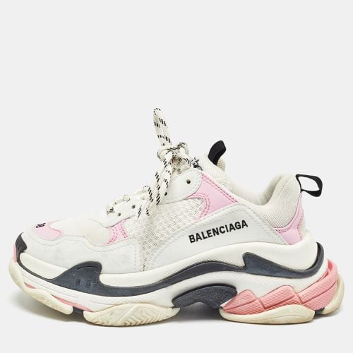 Pink Mesh and Faux Leather Triple S Sneakers Size 38 - Balenciaga - Modalova