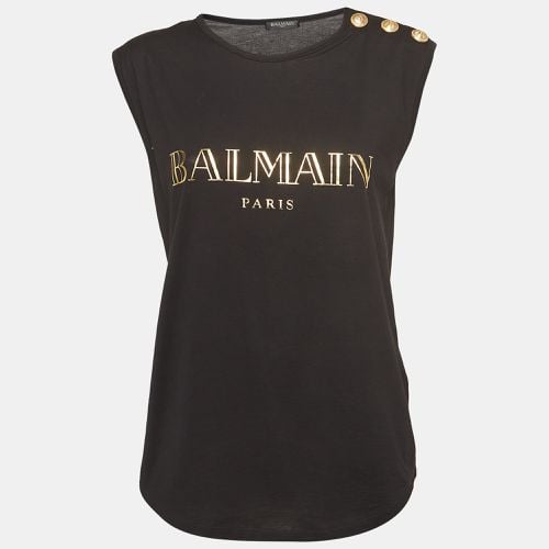 Logo Print Cotton Tank Top S - Balmain - Modalova