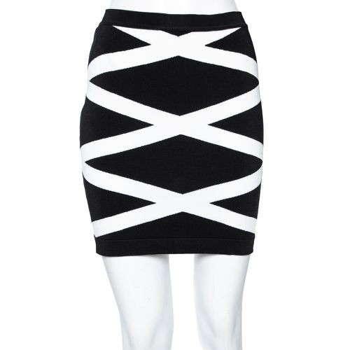 Monochrome Patterned Knit Mini Skirt S - Balmain - Modalova