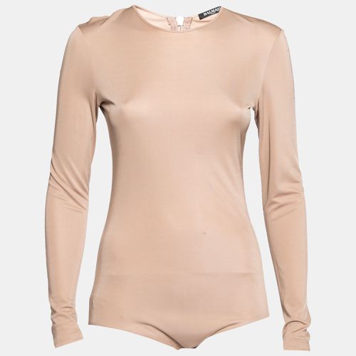 Nude Stretch Knit Long Sleeve Bodysuit M - Balmain - Modalova