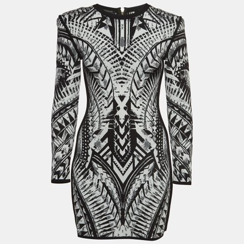 Black/ Jacquard Knit Mini Bodycon Dress M - Balmain - Modalova