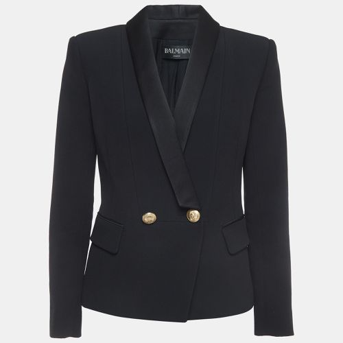 Crepe Double Breasted Blazer L - Balmain - Modalova