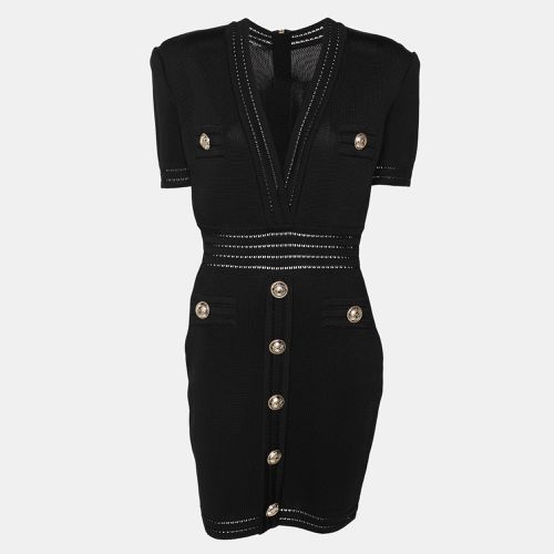 Stretch Knit Bodycon Mini Dress M - Balmain - Modalova