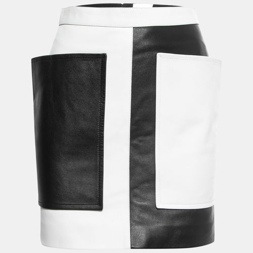 Color Block Leather Overlay Detail Short Skirt XS - Burberry - Modalova