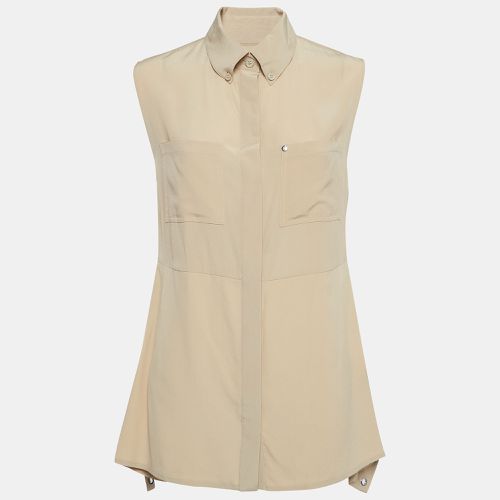 Silk Buttoned A-Line Sleeveless Shirt Blouse S - Burberry - Modalova