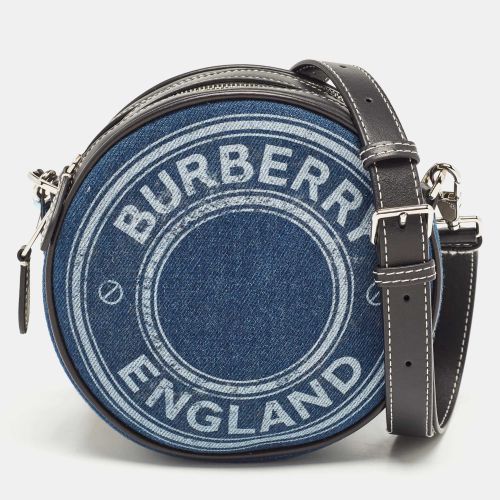 Black Denim and Leather Louise Round Crossbody Bag - Burberry - Modalova