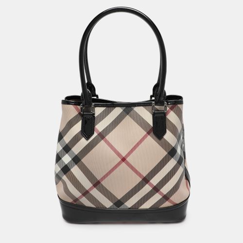 Black Nova Check PVC and Patent Leather Eden Tote - Burberry - Modalova