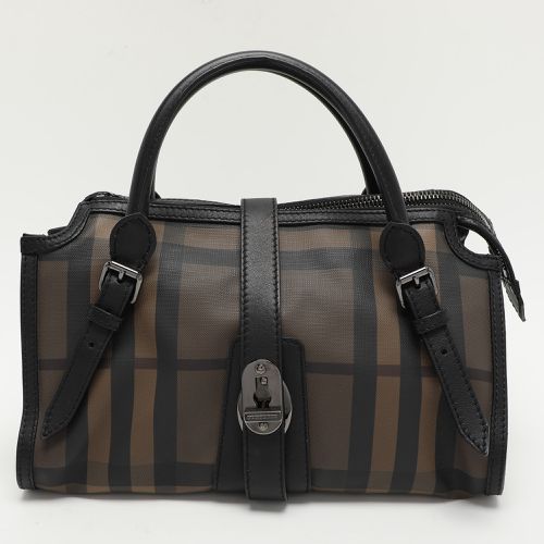 Smoked Check PVC and Leather Chain Lock Bowling Bag - Burberry - Modalova